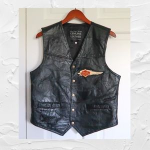 Harley patch Leather biker vest